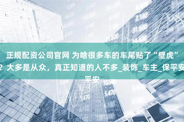 正规配资公司官网 为啥很多车的车尾贴了“壁虎”？大多是从众，真正知道的人不多_装饰_车主_保平安